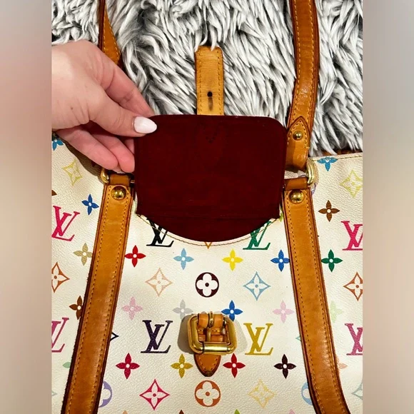 LOUIS VUITTON White Monogram Multicolore Aurelia MM Tote Bag - Picture 5 of 16